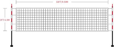 Волейбольна сітка Sanung, портативна волейбольна сітка, заміна для заднього двору, басейну, пляжу, критого, відкритого, стійкого до погодних умов волейболу, сітки для бадмінтону з сумкою для зберігання