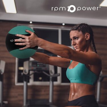 Медичний м'яч RPM Power 4 кг, зелений, гумовий, з нековзною ручкою для кросфіту, метання, стрибків, пліометрії