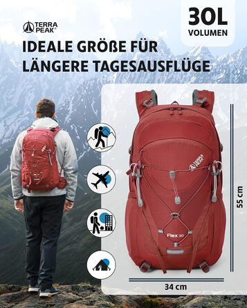 Рюкзак Terra Peak Flex 30L з вентиляцією, дощовиком і гідратацією