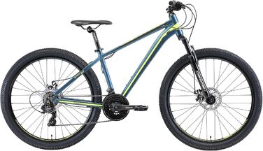 Алюмінієвий гірський велосипед BIKESTAR Hardtail Shimano 21 швидкісна передача, дискове гальмо 27,5 дюймові шини 14, 16, 18 дюймова рама Alu MTB СПРОБУЙТЕ БЕЗ РИЗИКУ 16-дюймовий кадр Синьо-зелений