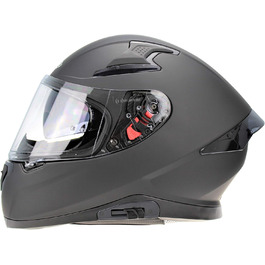 Мотоциклетний шолом ViPER RSV95 повнолицевий, сертифікований ECE ACU, з сонцезахисним візором, для чоловіків і жінок, матовий чорний, розмір L