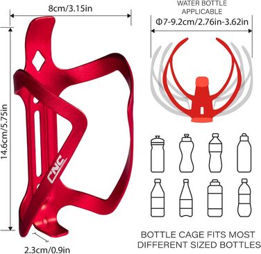 Тримач для пляшки зі сплаву ЧПУ для велосипедів, 2 шт, червоний