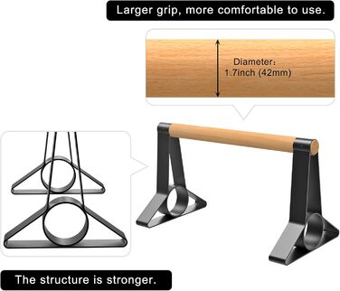 Ручка для віджимань, Паралетки Стійка для віджимань Штанга для віджимань Стійка на руках Гімнастика Обладнання для L-Sit/Dip Bar/Бодібілдинг/Обладнання для силових тренувань/Домашній тренажерний зал Тренування на підлозі Фітнес-вправи чорний, висота 30 см