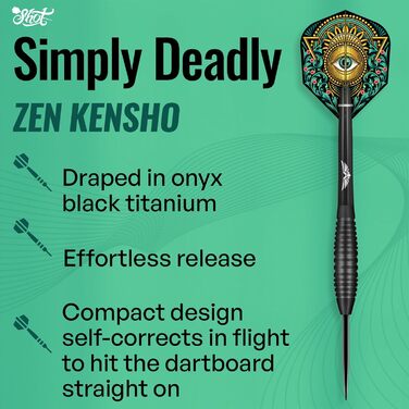 Наконечники для дартсу Zen Kensho 90% вольфрам, 24 г, професійні дротики