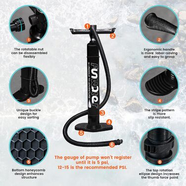 Надувна SUP-дошка FunWater Allround з насосом, веслом, рюкзаком і страховкою для дорослих та дітей
