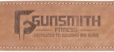 Пояс для важкої атлетики Gunsmith Fitness - Shibusa Натуральна шкіра Пояс для підтримки спини ручної роботи для жінок та чоловіків - Lifing Belt Пояс для занять бодібілдингом, присіданнями та пауерліфтингом Olympic (ширина 10 см, товщина 1,5 см / 1,4 см) 