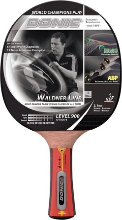 Ракетка для настільного тенісу Waldner 900, чорний/червоний, з DVD