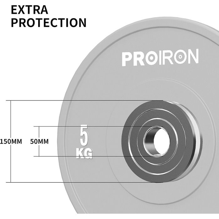 Пластини PROIRON 50мм, 5-25кг, жорстка гума, IWF Standard 2x5KG