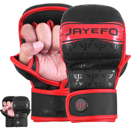 MMA рукавички Jayefo з відкритою долонею для спарингу та греплінгу, універсальні для чоловіків і жінок, підтримка зап'ястя, для MMA, боксу, муай-тай, кікбоксингу