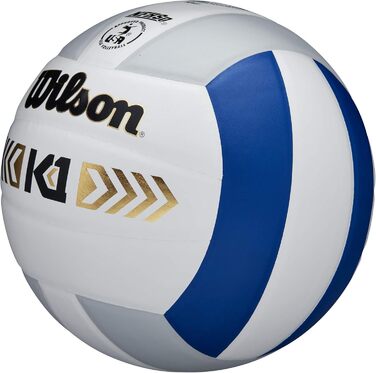 Волейбольний м'яч Wilson Unisex-Adult K1 Gold (офіційний розмір, синій/білий/сріблястий)