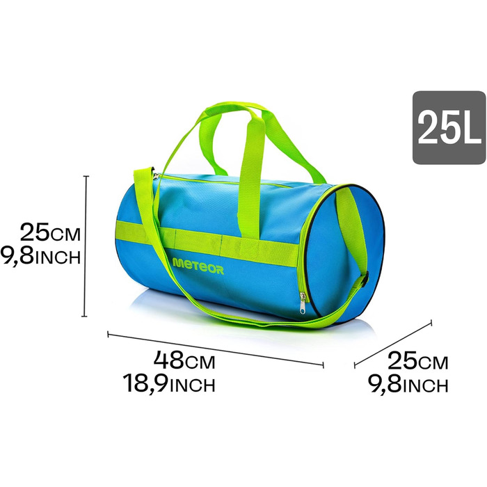 Спортивна сумка дитяча 25 л кругла сумка спортивна сумка чоловіча сумка для плавання дорожня сумка святкова сумка маленька фітнес-сумка жіноча сумка на ремінці дитячі сумки шкільні сумки спортивна сумка для хлопчиків (25 л, синій/зелений)