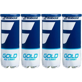 Тенісні м'ячі Babolat Gold All Court, 12 шт. (4 туби по 3 м'ячі), універсальні для всіх типів покриття