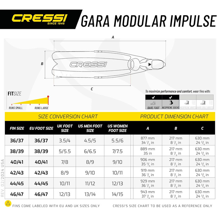 Ласти Cressi Gara Modular Impulse чорні (EU 40/41)