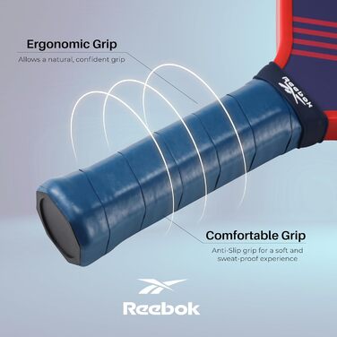 Reebok набір для піклболу на 2 особи, графітові контрольні ракетки, прецизійні м’ячі з 40 отворами, ідеально для спорту