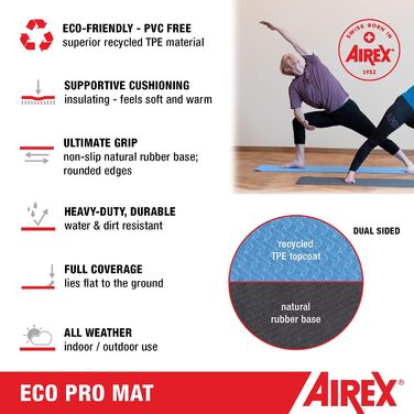 Килимок для йоги Airex Eco Grip (антрацит)