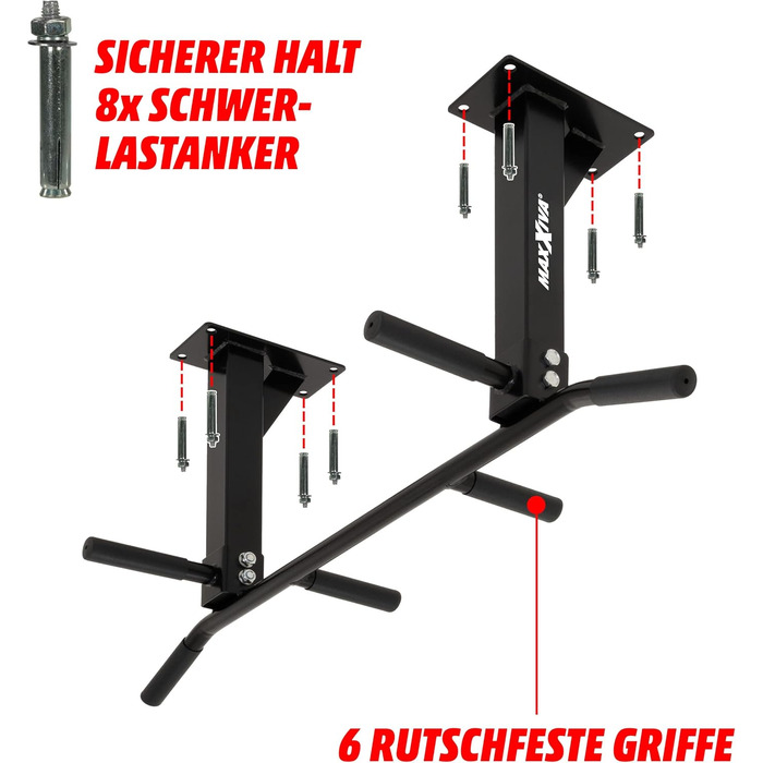 Кріплення стельове MAXXIVA чорне для турніку, тренувань і фітнесу