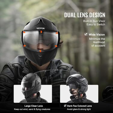Мотошолом VEVOR без маски, розмір S (55-56 см), ABS, з Bluetooth, змінне скло, DOT, для підлітків і дорослих