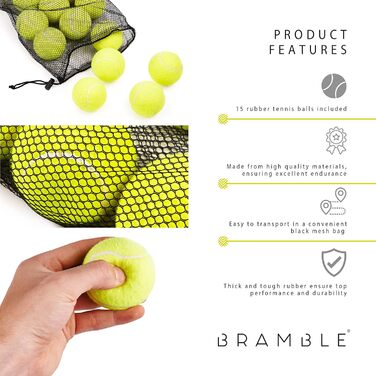 Тенісні м'ячі Bramble 15 Pack для дітей і собак + сумка