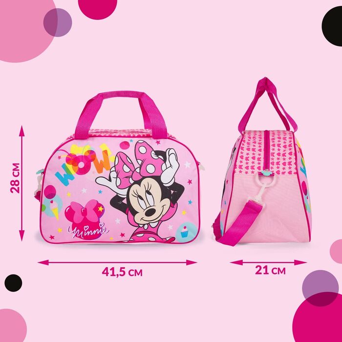 Сумка спортивна PERLETTI Minnie Mouse рожева, водонепроникна 42x28x21 см