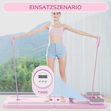 Оновлений тренажер Reformer Pilates для дому, багатофункціональна абдомінальна дошка, ролик для преса з автоматичним поверненням та еспандером
