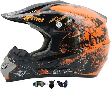 Дитячий мотокросовий шолом Fullface MTB із ABS, комплект з окулярами та рукавичками, для чоловіків і жінок, для мотокросу, даунхілу, ATV