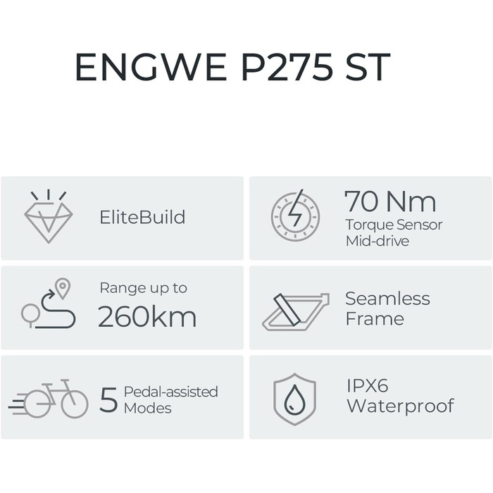 Електровелосипед ENGWE, 260 км, 250 Вт, 27,5