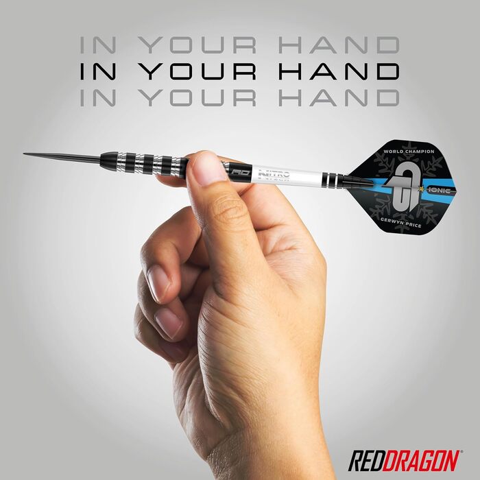 Дротики Red Dragon Gerwyn Price Iceman Special Edition з вольфраму, набір з оперенням та стрижнями, чемпіонський комплект