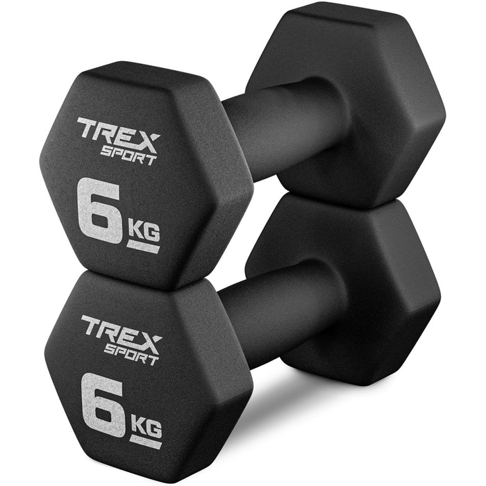Набір гантелей TREX SPORT з неопрена 2 шт. 4–20 кг для жінок і чоловіків