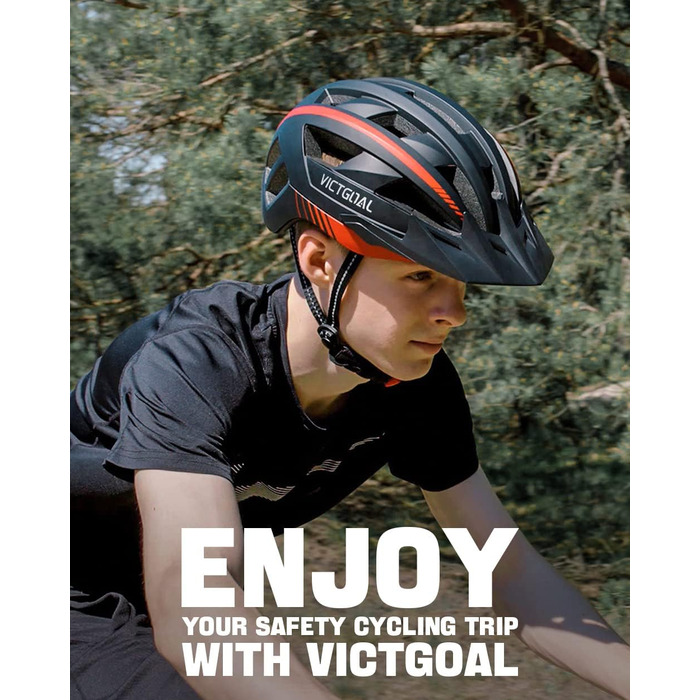 Велосипедний шолом VICTGOAL для чоловіків і жінок MTB з магнітним знімним візором, 21 вентиляційний отвір, регульований, захисні окуляри