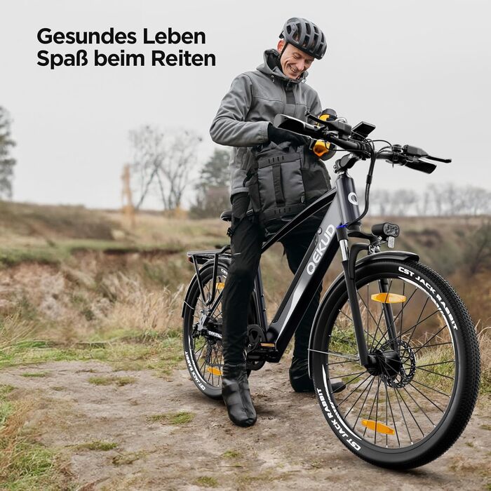 Велосипед Qekud e-bike, акум. 36В 12,5Ач, РК-дисплей, хід до 100 км