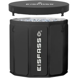 Преміум льодяна ванна Eisfass Easy XL для дому, 250 л, криотерапія, для спортсменів і початківців, Ø80×75 см, нова версія, без аксесуарів