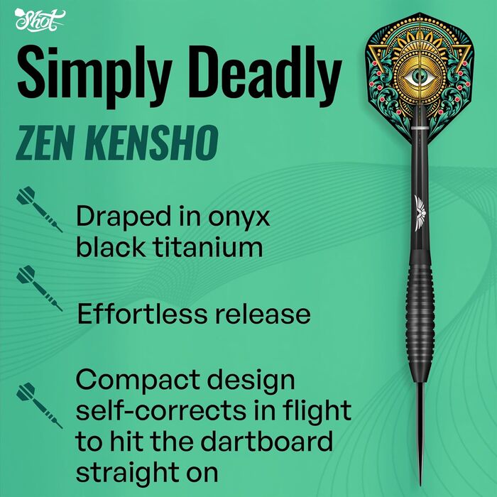 Наконечники Darts Zen Kensho 90, вольфрам, 23 г, Нова Зеландія