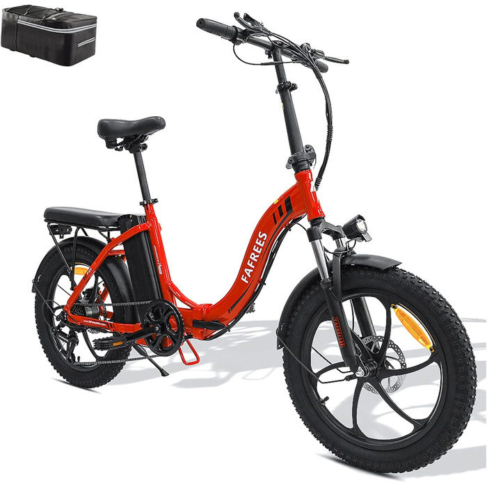 Електровелосипед Fafrees F20 Fatbike, червоний, 36В 16Ач, 250Вт, 25км/год