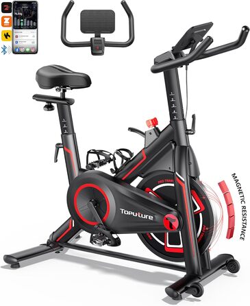 Велотренажер Heimtrainer з APP, тихий LCD ергометр до 150 кг, 15 кг маховик, спінінг-байк для дому з регулюванням опору та м'яким сидінням