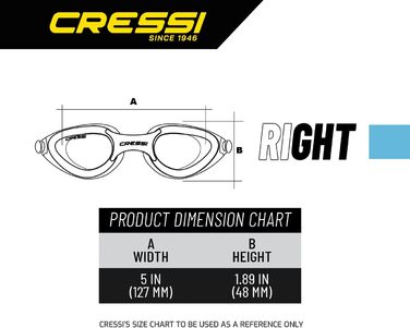 Окуляри CRESSI Right синій, захист UV, антифог, дорослі, один розмір