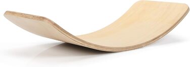 Балансувальна дошка COSTWAY з дерева, 90x30/40 см, з фетром, вигнута, до 220 кг, для дітей і дорослих, натуральний колір