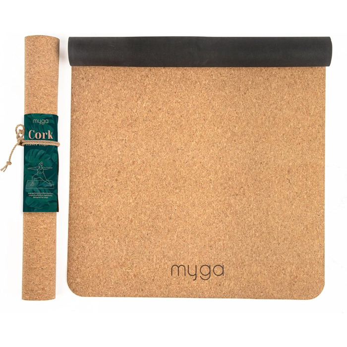 Килимок для йоги Myga Cork Не ковзає 2мм 183x66см