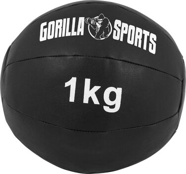 Набір м'ячів GORILLA SPORTS 1-5кг, чорний, 29см, тренувальний м'яч