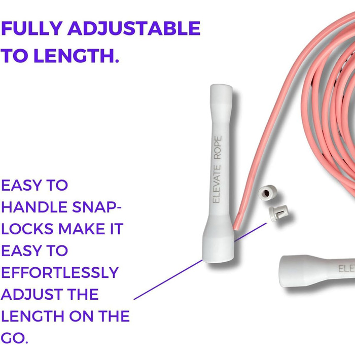 Скакалка Elevate Speed Rope MAX, професійна, міцний ПВХ з нейлоновим осердям, 5 мм, довжина до 3 м, посилені ручки