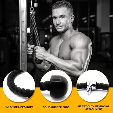 Насадка для блочної тяги ToughFit LAT Pulldown, V-гриф, подвійний D-гриф, трицепс-канат для домашнього тренажера, набір 3 в 1