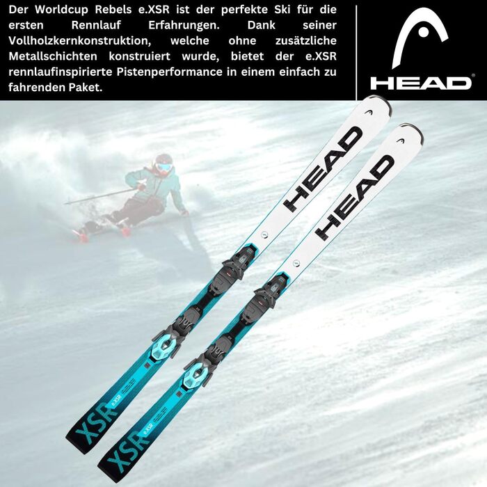 Лижі HEAD Worldcup Rebels e-XSR SW LYT Ski з PR 11 GW Bindings Гоночна колекція лиж 2023/24 (163 см)