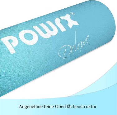 Килимок для йоги POWRX Deluxe Нековзний TPE (173x60,5 см) Екологічний