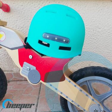 Шолом BEEPER ME135S-B для підлітків, синій, S, з інтегрованим підсвічуванням, унісекс