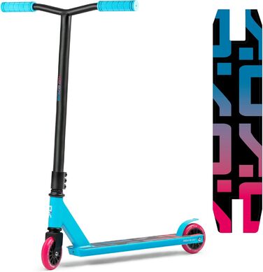 Трюковий самокат ПОЇХАЛИ Kick Scooter з кульковим підшипником ABEC 9 Kick Scooter Trick Scooter для дорослих і дітей Двоколісний міський скутер Freestyle 2 колеса Вантажопідйомність 100 кг (синій, рожевий)