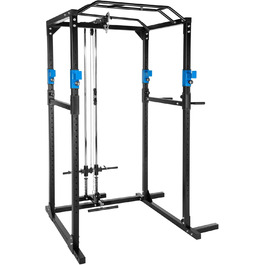 Силова станція tectake Power Rack для фітнесу, турнік подвійний, міцна сталева рама