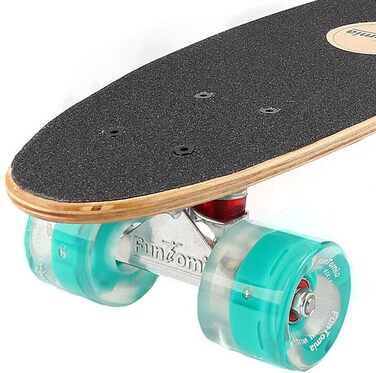 Скейтборд FunTomia Mini-Board Cruiser 57см виготовлений з 7-шарового дерева канадського клена, в т.ч. кулькові підшипники Mach1 ABEC-9 (Orange Skater / з бензиновими світлодіодними колесами)