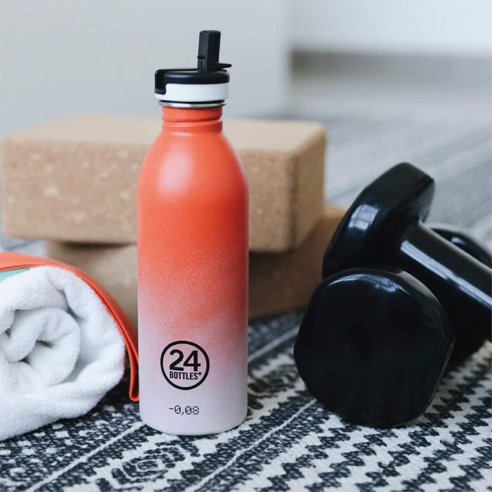 Пляшка для води 24Bottles Urban Purple Rhythm 500 мл, нержавіюча сталь, спортивна кришка