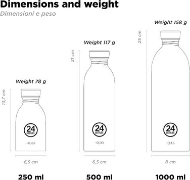 Пляшка для води 24Bottles 1 л матова сталь