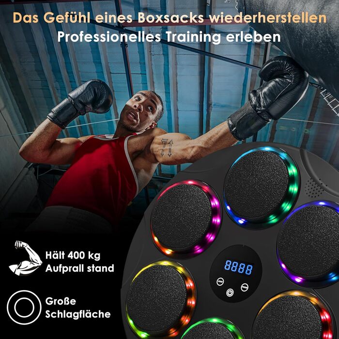 "Розумна боксерська машина Beatpunch з Bluetooth, LED, музикою"