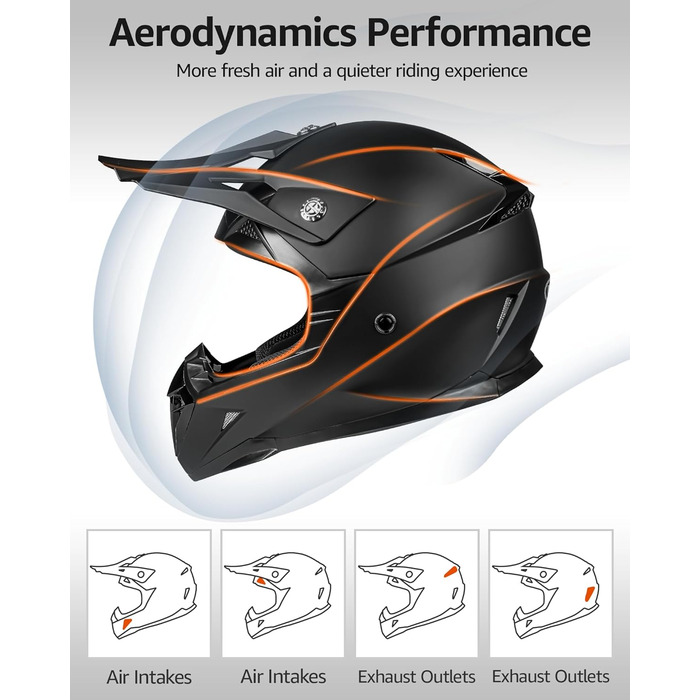 Мотокросовий шолом Yema YM-915 Fullface для ендуро, даунхілу, квадроцикла, MTB, BMX, сертифікат ECE, для дорослих чоловіків та жінок (M)